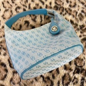 Y2K Dooney & Bourke Blue Monogram Hobo Bag